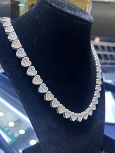 GRA certificado VVS Moissanite diamante 925 plata esterlina Iced Out Hip Hop corazón collar cadena moda lujo Bling joyería - Product Image 3