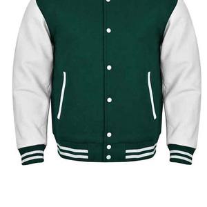 Manufacturer Custom Guanine Cowhide Leather Sleeve Embroidery Heavy Wool Body Baseball Jackets Streetwear Varsity Jackets - Product Image 6