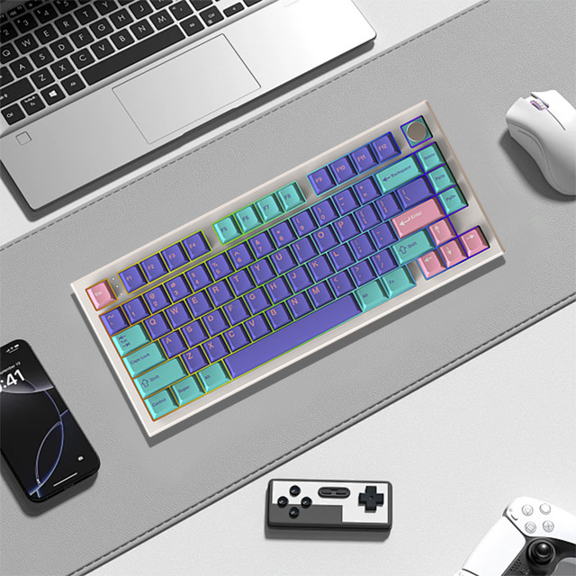 China Manufactory Factory Price Custom Computer Mechanical Keyboards Wireless RGB Backlit USB Type-C Programmable Gaming 80-Key