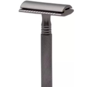 Maquinilla de Afeitar de Seguridad de Doble Filo con Mango de Latón de Lujo y Hojas de Acero Inoxidable para el Cuidado Masculino - Product Image 1