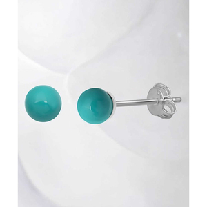 New arrival 925 Sterling <b>Silver</b> Shell <b>Pearl</b> 4 mm Turquoise Flawless Shape <b>Earrings</b> From Turkey - Product Image 5