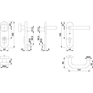 Ensemble de protection incendie Paris FS-58/3332KZA/353K-1/138F en aluminium F1 D/K pour portes de 42-47 mm d'épaisseur, accessoires pour ensembles de cheminée PZ - Product Image 3