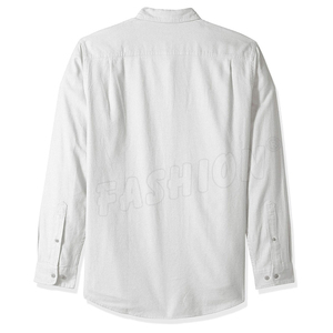 เสื้อเชิ้ตลำลองผู้ชายผ้าฝ้าย100% แขนยาวผ้าเดนิมสีขาวคลาสสิกมีสไตล์ใหม่ล่าสุด