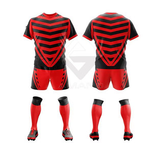 Tenue de rugby personnalisée de haute qualité pour adultes, fabriquée en usine, ensembles de vêtements de sport respirants, séchage rapide, 100% polyester, sur mesure - Product Image 3