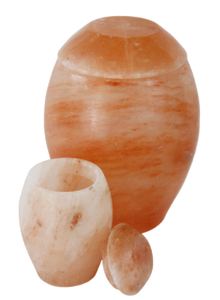 Handmade Himalayan Salt Urn Biodegradable Home Decoration with Feng Shui Style Flower Carving for Feng Shui Balance - Product Image 2