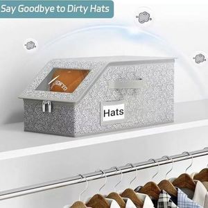 Hua Cheng Foldable <b>Hat</b> Storage Box Oxford Cloth Durable Organizer Bin Bedroom Bathroom Living Room Home Furniture - Product Image 2