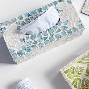 High End Quality Suitable for Table Decoration Mother of Pearl Tissue <b>Box</b> MOP MDF <b>Box</b> with Floral Shape for <b>Paper</b> <b>Storage</b> - Product Image 5