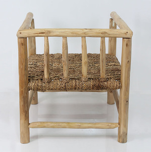 Sillón de Madera de Teca Mate Natural con Asiento de Mimbre, Ecológico, Duradero, Moderno y Rústico para Dormitorio, Sala de Estar u Hotel - Product Image 4