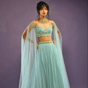 ผ้าจอร์เจียเจ็ตเทียม395 JF lehenga choli - Product Image 1