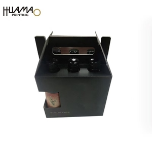6 <b>Pack</b> Corrugated Wine Carrier <b>Box</b> With Portable Handle Foldable Recyclable Paper Gift Packaging <b>Box</b> For Party Wedding Gift - Product Image 2