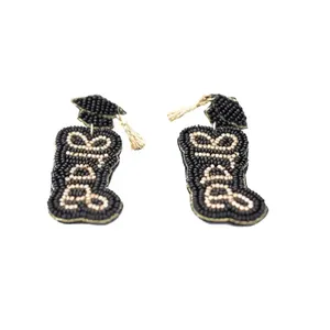 Personalizable festivo vacaciones abalorios bordado gota pendientes hechos a mano árbol de Navidad semilla diseño moda personalizable - Product Image 1