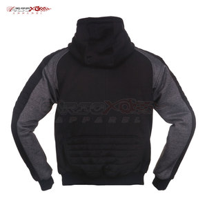 Heavy Duty Winter Fleece <b>Hoodie</b> <b>for</b> Men with <b>Biker</b> Look Windproof Front Panel Flame-Retardant Customizable - Product Image 2