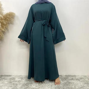 NOUVEAU Vente en gros d'abayas unies 10 couleurs - Vêtements islamiques modestes simples - Abaya en tissu Nida Robes musulmanes pour femmes Abaya de Dubaï - Product Image 3