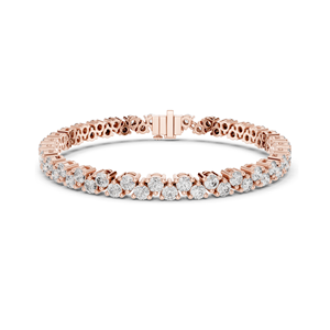 Bracelet tennis en diamants CVD de laboratoire 6,2 carats VVS-VS-EF, taille brillant rond, or 18 carats, 14 carats, 10 carats et argent 925, rose - Product Image 2