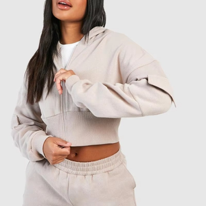 เสื้อแขนยาวมีฮู้ดสำหรับผู้หญิงชุดวอร์มผ้าฝ้ายใส่สบายสำหรับฤดูหนาว - Product Image 3