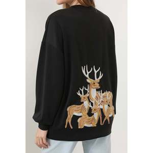 เสื้อสเวตเชิ้ตแขนยาวพิมพ์ลายกวางสีดำสำหรับผู้หญิง ยี่ห้อ Soul Brand เหมาะสำหรับใส่ในชีวิตประจำวัน - Product Image 5