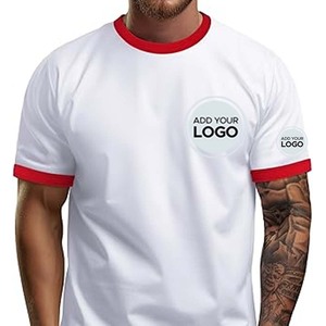 Camisetas Casuales de Manga Corta para Hombre, Corte Ajustado, Transpirables, 100% Algodón, para Gimnasio y Entrenamiento - Product Image 1