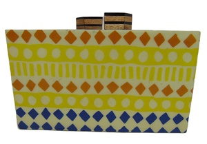 LOWELLCRAFT Geometric Pattern Resin Clutch <b>Box</b> for Women Purse Bags Fashion Style Made in Delhi - Product Image 3