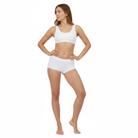 Culottes hipster taille haute tricotées en coton biologique et élasthanne, antibactériennes à l'argent, de haute qualité pour femmes