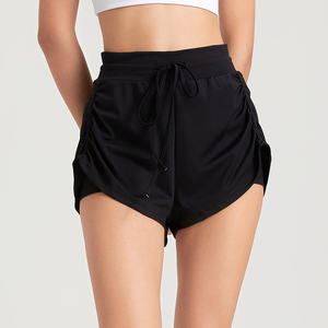 Lady fitness 2 en 1 pantalones cortos de gimnasio plisados mujeres deportes Yoga entrenamiento corto mujeres Atlético correr verano correr tronco - Product Image 4