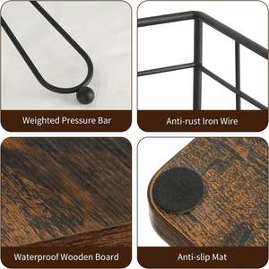 Servilletero plano para mesa, servilletero de granja para cafetería con brazo ponderado, servilletero ponderado de madera para cocina - Product Image 5