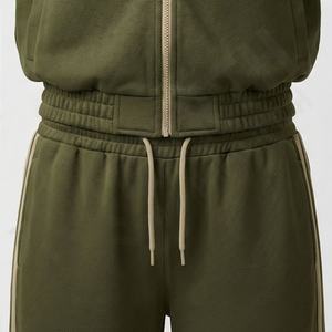 Survêtement 2 pièces en coton pour femme, collection hiver 2025, avec logo personnalisé, respirant, taille élastique, idéal pour la gym - Product Image 5