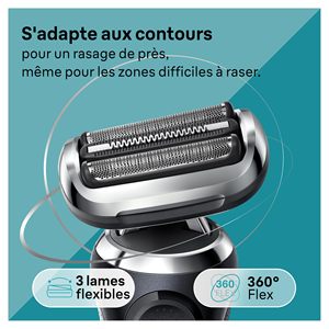 Rasoir électrique rechargeable sans fil pour homme avec accessoire de précision, technologie humide/sèche, cinq lames, étanche IPX7 - Product Image 5