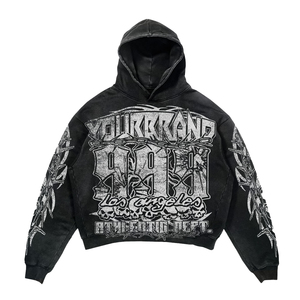 Survêtements surdimensionnés personnalisés délavés à l'acide nouveaux survêtements de jogging pour hommes femmes vente en gros de survêtements délavés à la pierre - Product Image 4