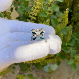 Natural Arizona <b>Turquoise</b> Butterfly <b>Ring</b> 925 Sterling Silver Bohemian Butterfly Jewelry Women Girl Engagement Anniversary Gift - Product Image 4
