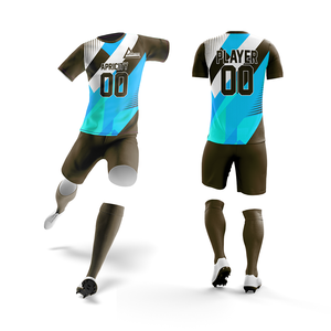 Ensembles d'uniformes de football personnalisés en gros, haute qualité, 100% polyester, respirants, séchage rapide, écologiques, maillots courts pour équipes - Product Image 5