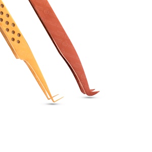 แหนบต่อขนตาปลอมทำจากสแตนเลสสีโรสโกลด์ป้องกันไฟฟ้าสถิตย์ใช้ในร้านทำผมได้อย่างแม่นยำ - Product Image 2