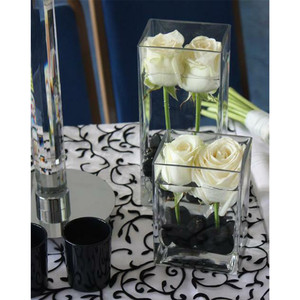 VBV0408 - <b>Square</b> Glass Block <b>Vase</b> - 4 x 8 - Product Image 6