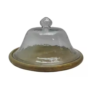 Quality Assurance Natural Wood <b>Cake</b> <b>Stands</b> <b>With</b> Clear <b>Glass</b> <b>Dome</b> Trendy Designed Wedding Wooden <b>Cake</b> <b>Stand</b> - Product Image 1