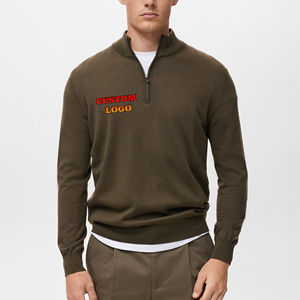 Suéter Personalizado para Hombre, Estilo Hip Hop, Cuello Alto, Corte Holgado, Logotipo Bordado Personalizado, 100% Algodón Grueso - Product Image 1