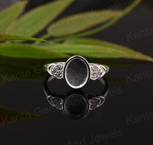 High Quality 925 Sterling Silver 14K Gold Plated 9x7mm Oval Bezel Setting Lead Nickel Free Ring for Resin Ashes Breast Milk DIY - Product Image 3