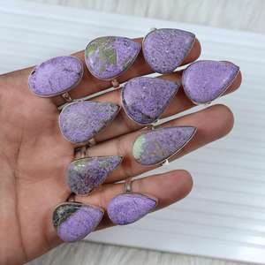 Anillo fino de mujer al por mayor increíble cabujón Stichtite púrpura en plata de ley 925 fabricantes de joyas de piedras preciosas - Product Image 6