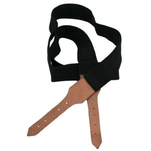 Ceinture décontractée vintage en cuir véritable noir avec boucle à ardillon large, reproduction américaine de la sangle de cartouche en toile confédérée - Product Image 4