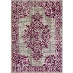 Tapis vintage gris/framboise Netline Home Saville - Product Image 1