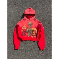 Sweats à capuche de style européen américain pour hommes, gothique, haute rue, automne, coupe ample, Alien Print Couplet Hoodies
