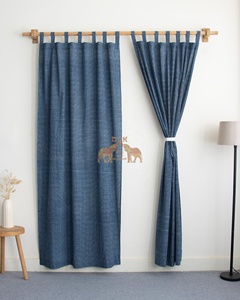 Handmade Indian Cotton Striped Printed <b>Curtains</b> Hand-Block Printed Custom Size <b>for</b> Bedroom Window Home Decor - Product Image 2