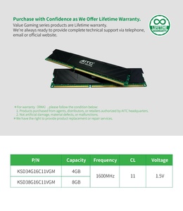 KINGSMAN Value Gaming Ram <strong>DDR3</strong> <strong>4GB</strong> 1600MHz For Desktop - Product Image 4