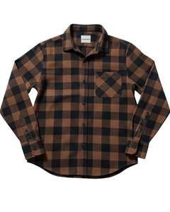 Camisa de Franela a Cuadros para Hombre, Manga Larga, Cierre de Botones, Informal, Cálida para Invierno, con Bolsillo en el Pecho, Color Marrón y Negro, Venta al Por Mayor OEM - Product Image 1