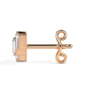 Boucles d'oreilles élégantes en or 14 carats avec diamant véritable certifié baguette pour fiançailles, mariage, cadeau de luxe pour elle - Product Image 3