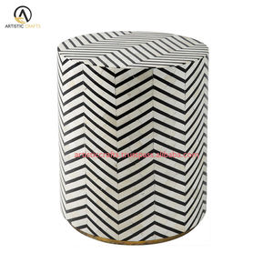 Taburete con incrustaciones de hueso de madera, artesanía India moderna de alta calidad, habilidad hecha a mano para decoración de dormitorio, portátil para Hotel - Product Image 2