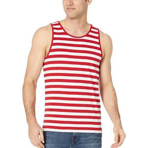 OEM Logo Personnalisé Broderie Impression Hommes Grande Taille Débardeurs Conception Rayée Coton Polyester Respirant Tricoté Prix Pas Cher - Product Image 3