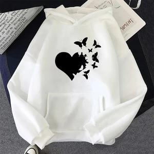 Personalizar diseño elegante sudaderas con capucha impresas nuevas sudaderas con capucha transpirables casuales para mujer 100% algodón orgánico al por mayor pulóver - Product Image 4