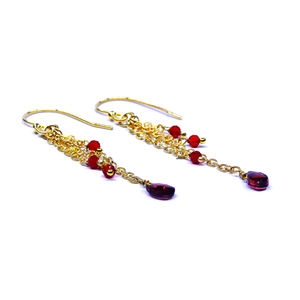 À la mode 925 en argent Sterling plaqué or bijoux multi couleur pierres précieuses femmes portent boucle d'oreille suspendue - Product Image 4