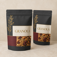 Sachet souple mat OEM pour granola, personnalisable, résistant à l'humidité, de qualité alimentaire, avec fermeture éclair, pour aliments pour animaux de compagnie et chewing-gum