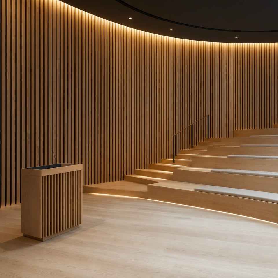 Soundproof Wood Slat Acoustic Wall Panels Akupanel For Internet Cafe ...