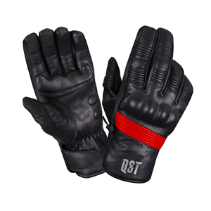 Guantes de Motocicleta de Cuero Genuino, Transpirables, de Fácil Ajuste, Compatibles con Pantalla Táctil, Protección UV, con Cierre de Velcro - Product Image 3